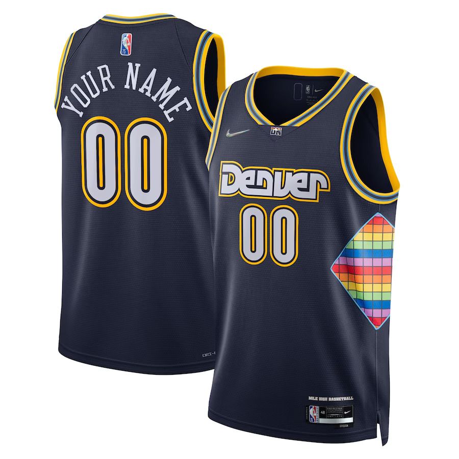 Men Denver Nuggets Nike Navy City Edition Swingman Custom NBA Jersey